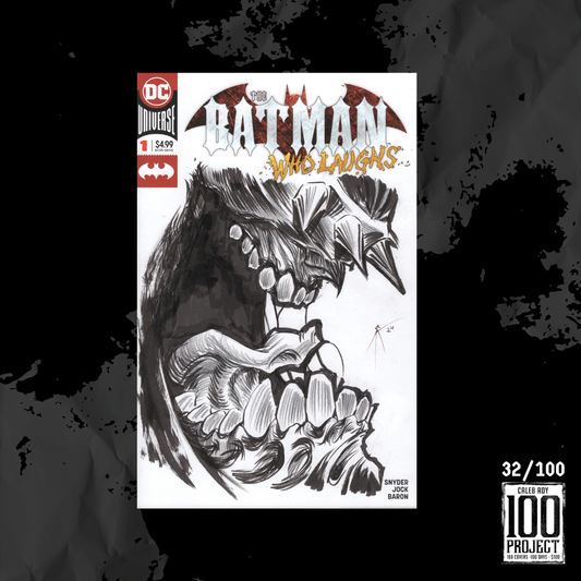 Batman on Batman Who Laughs Sketch Cover - The 100 Project