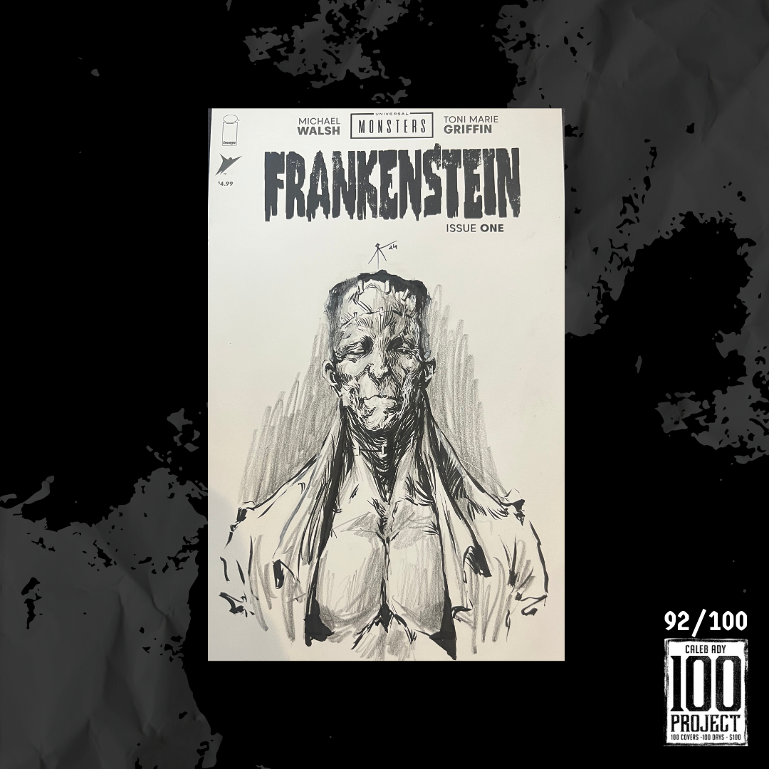 Frankenstein's Monster on Frankenstein Sketch Cover - The 100 Project